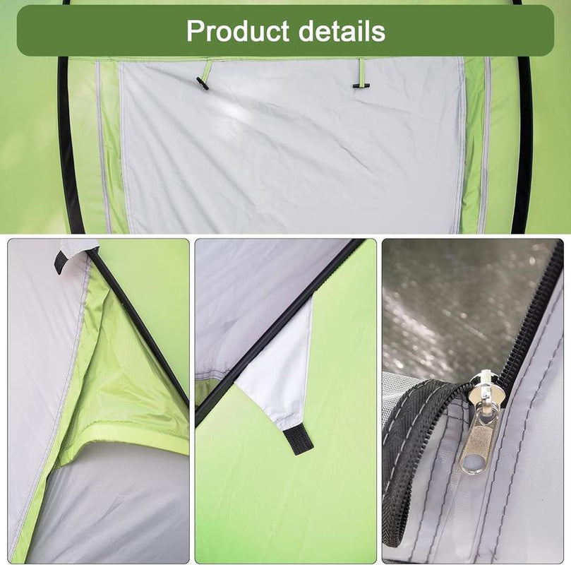 4-Person Instant Pop-Up Camping Tent - Waterproof Automatic Setup with Dual Doors - Family Outdoor Tent in Blue and Green